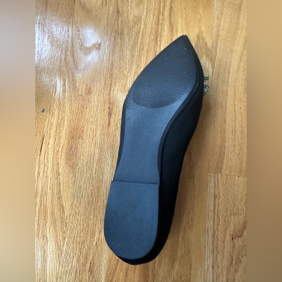 Steve Madden Black Elina Satin Bow Embellished Ballet Flats Flats - Picture 3 of 7